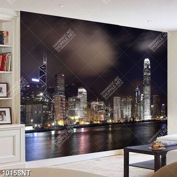 Tranh thành phố lên đèn 10158NT