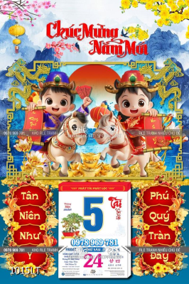 File lịch tết treo tường laminate năm mới 1015LT File lịch tết treo tường laminate năm mới 1015LT