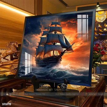 Tranh thuận buồm xuôi gió cánh buồm vàng đẹp nhất