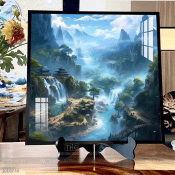 Tranh phong thủy phong cảnh thác nước thiên nhiên