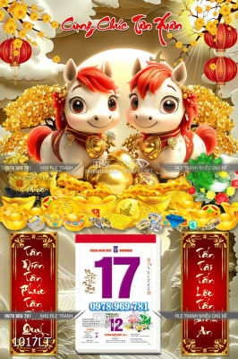 File lịch ngựa năm mới bính ngọ Tết 1017LT File lịch ngựa năm mới bính ngọ Tết 1017LT