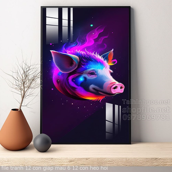 file tranh 12 con giap mau 6 12 con heo hoi