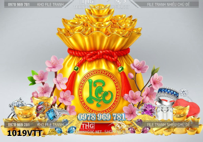 File psd tuis tiền chữ lộc thư pháp 3d đẹp 1019VTT