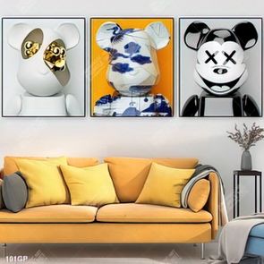 File tranh gấu bearbrick decor trang trí tường đẹp