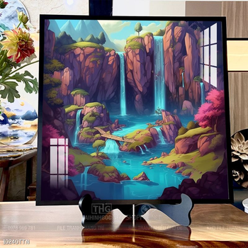 Tranh phong thủy phong cảnh thác nước thiên nhiên