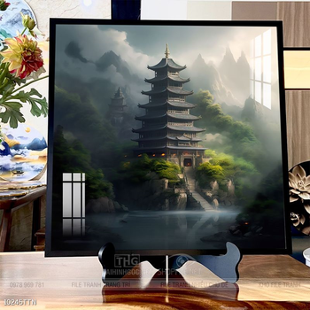 Tranh phong thủy nước non tuyệt đẹp