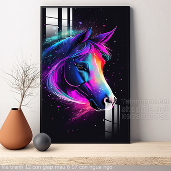 file tranh 12 con giap mau 6 07 con ngua ngo