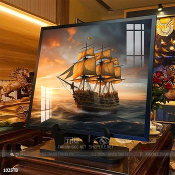 Tranh thuận buồm xuôi gió cánh buồm vàng đẹp nhất