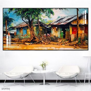 Tranh làng quê phong cảnh yên bình