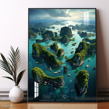 Tranh phong thủy phong cảnh thác nước thiên nhiên