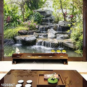 Tranh thác nước sân vườn