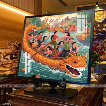 Tranh phong cảnh cánh đồng quê hương mùa lúa chín