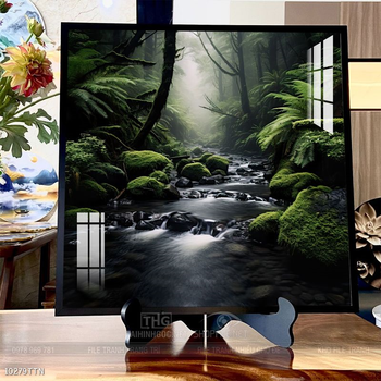Tranh phong thủy phong cảnh thác nước thiên nhiên