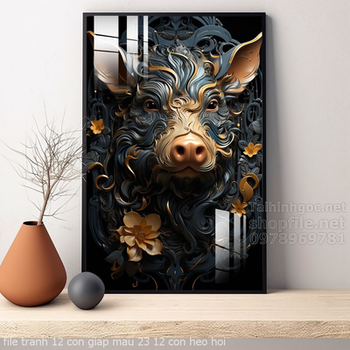 file tranh 12 con giap mau 23 12 con heo hoi