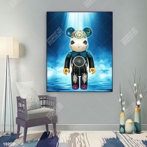 Tranh gấu bearbrick treo tường nổi bật