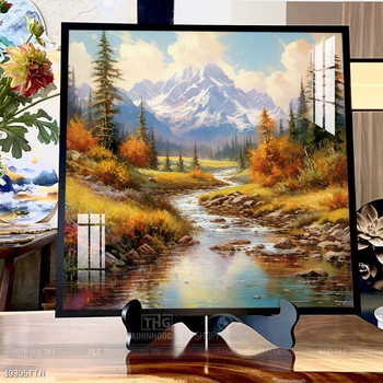 Tranh phong thủy phong cảnh thác nước thiên nhiên