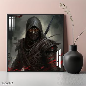 Mẫu tranh Samurai trang trí tường nhà