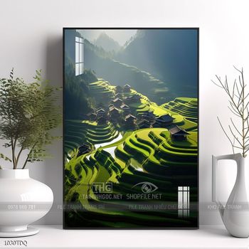 Tranh làng quê Việt Nam treo tường trang trí