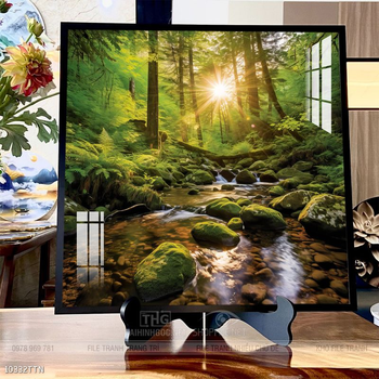 Tranh phong thủy nước non tuyệt đẹp