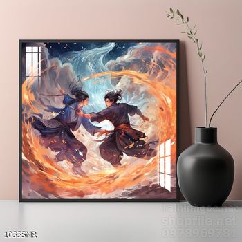 Mẫu tranh Samurai đẹp decor trang trí tường