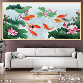 Tranh vẽ sen và chép đẹp 3d wall