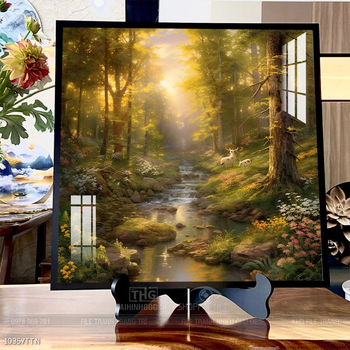 Tranh phong thủy phong cảnh thác nước thiên nhiên