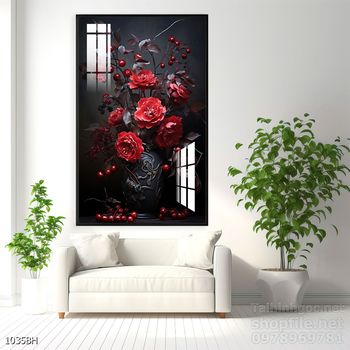 Mẫu tranh bình hoa nghệ thuật decor tường