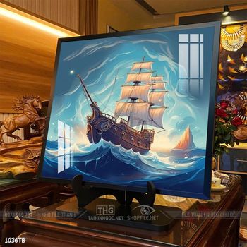 Tranh thuận buồm xuôi gió cánh buồm vàng đẹp nhất