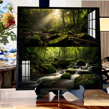 Tranh phong thủy phong cảnh thác nước thiên nhiên