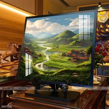 Tranh làng quê phong cảnh yên bình