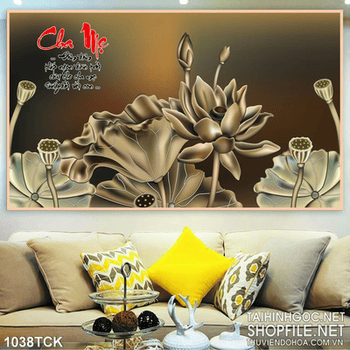 Tranh hoa sen nhủ đồng đẹp cha ma