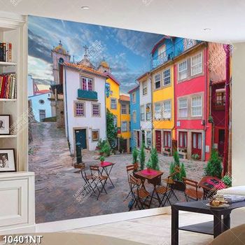 Tranh những ngôi nhà nhiều sắc màu