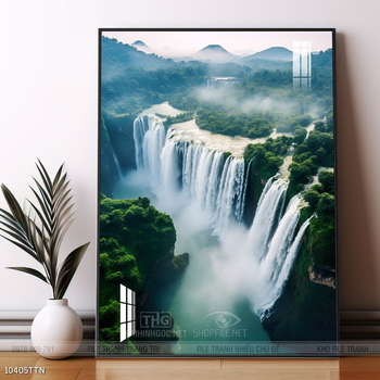Tranh phong thủy phong cảnh thác nước thiên nhiên