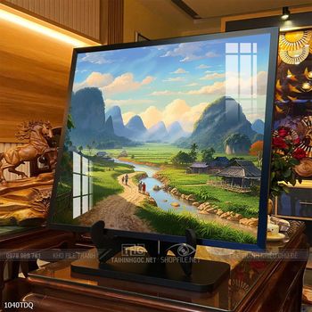 Tranh làng quê decor trang trí tường nhà