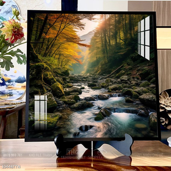 Tranh phong thủy phong cảnh thác nước thiên nhiên