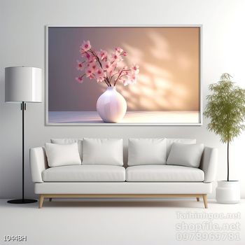 Tranh bình hoa độc đáo trang trí phòng khách