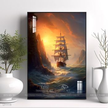 Tranh phong thủy thuận buồm xuôi gió tài lộc đẹp