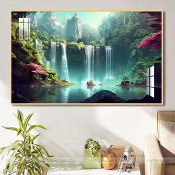 Tranh phong thủy nước non tuyệt đẹp