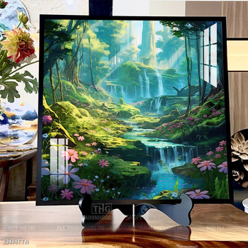 Tranh phong thủy phong cảnh thác nước thiên nhiên