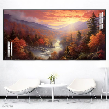 Tranh phong thủy nước non tuyệt đẹp