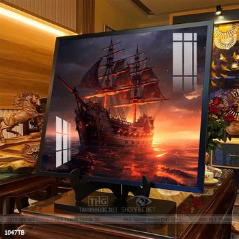 Tranh thuận buồm xuôi gió cánh buồm vàng đẹp nhất