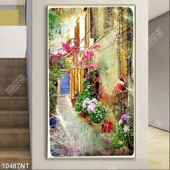 Tranh góc nhỏ trồng hoa