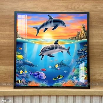 Tranh cá heo decor trang trí tường nhà