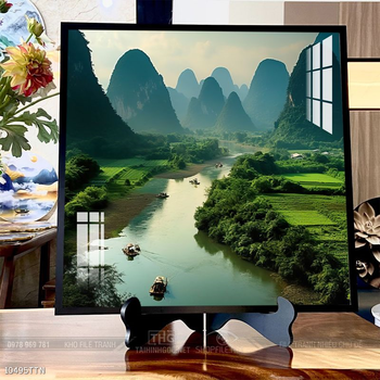 Tranh phong thủy nước non tuyệt đẹp