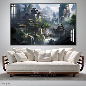 Tranh phong thủy nước non tuyệt đẹp