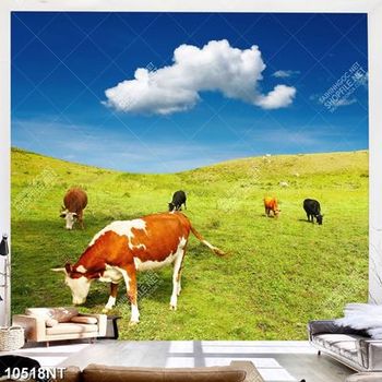 Tranh đàn bò ăn cỏ
