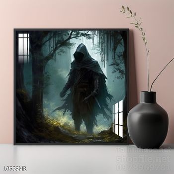 Mẫu tranh Samurai trang trí tường nhà