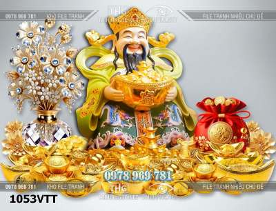 File tách lớp psd ông thần tài ôm thỏi vàng bạc đá quý tết bính ngọ 1053VTT