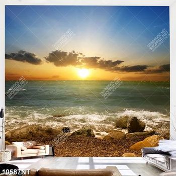 Tranh bình minh trên biển