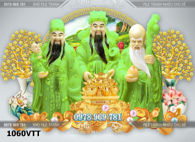 File 3 ông phúc lộc thọ xanh lá cây tài lộc 1060VTT